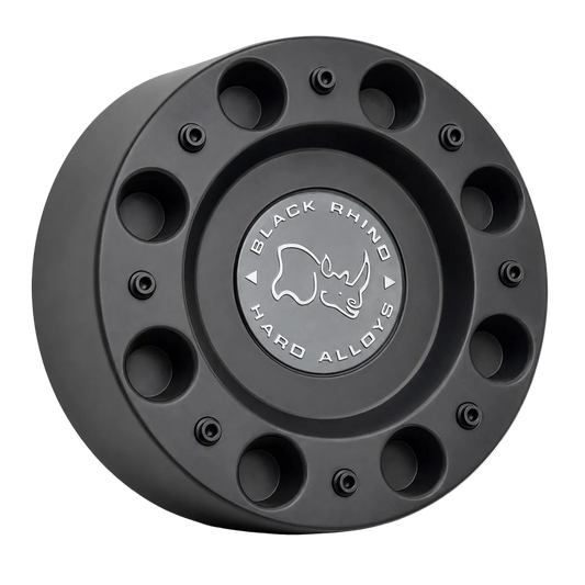 Black Rhino M-1049 matte black wheel center cap front view