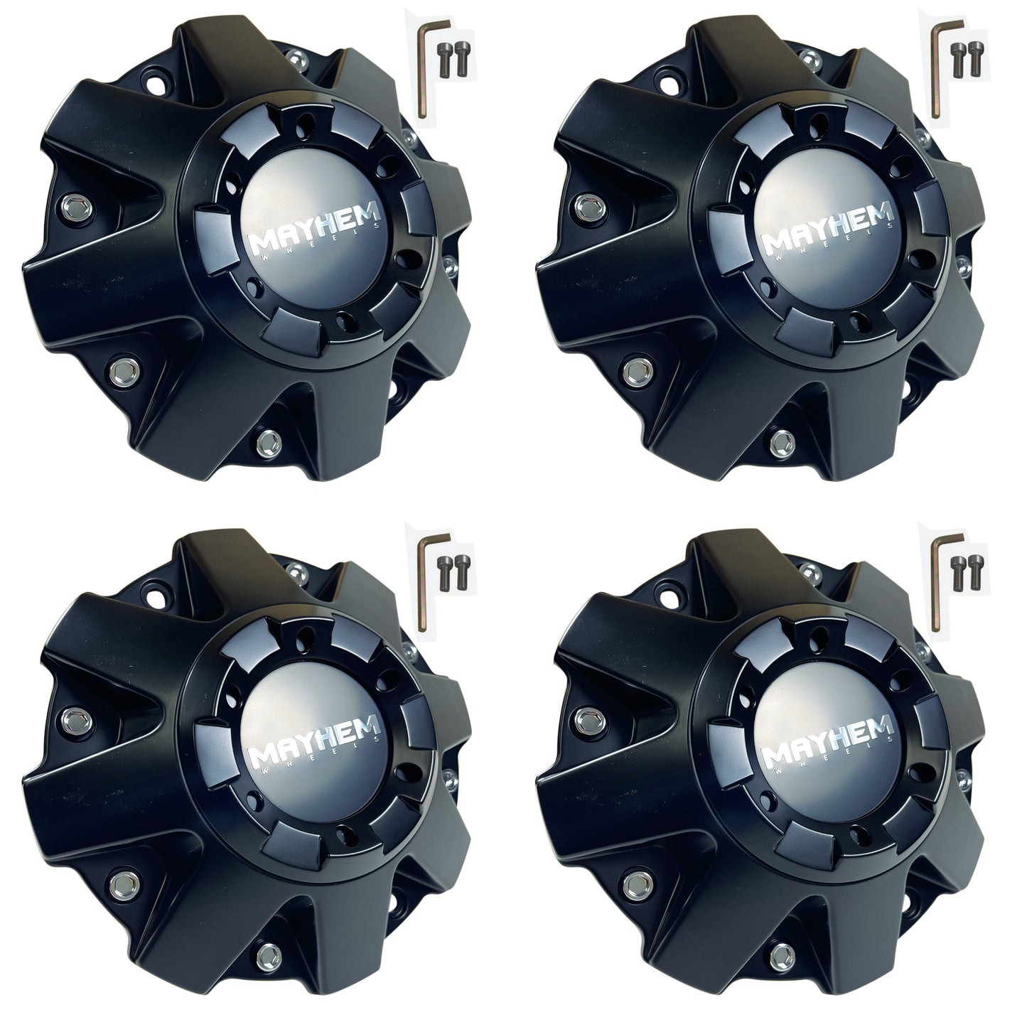 Mayhem Tank Assualt Matte Black Center Cap C108040B01 / C108010MB01 (4 CAPS)