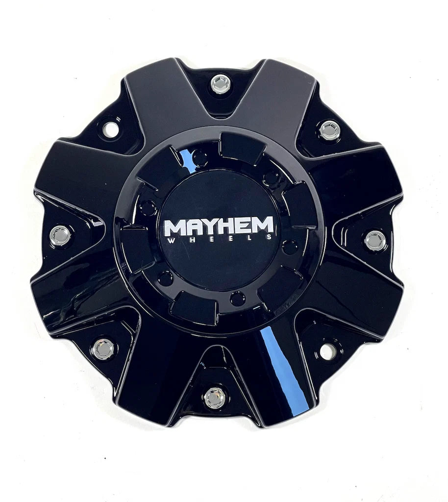 MAYHEM Gloss Black Wheel Center Caps C108040B01 (Set of 4)