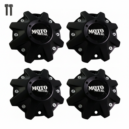 Four Moto Metal MO479L214 matte black center caps