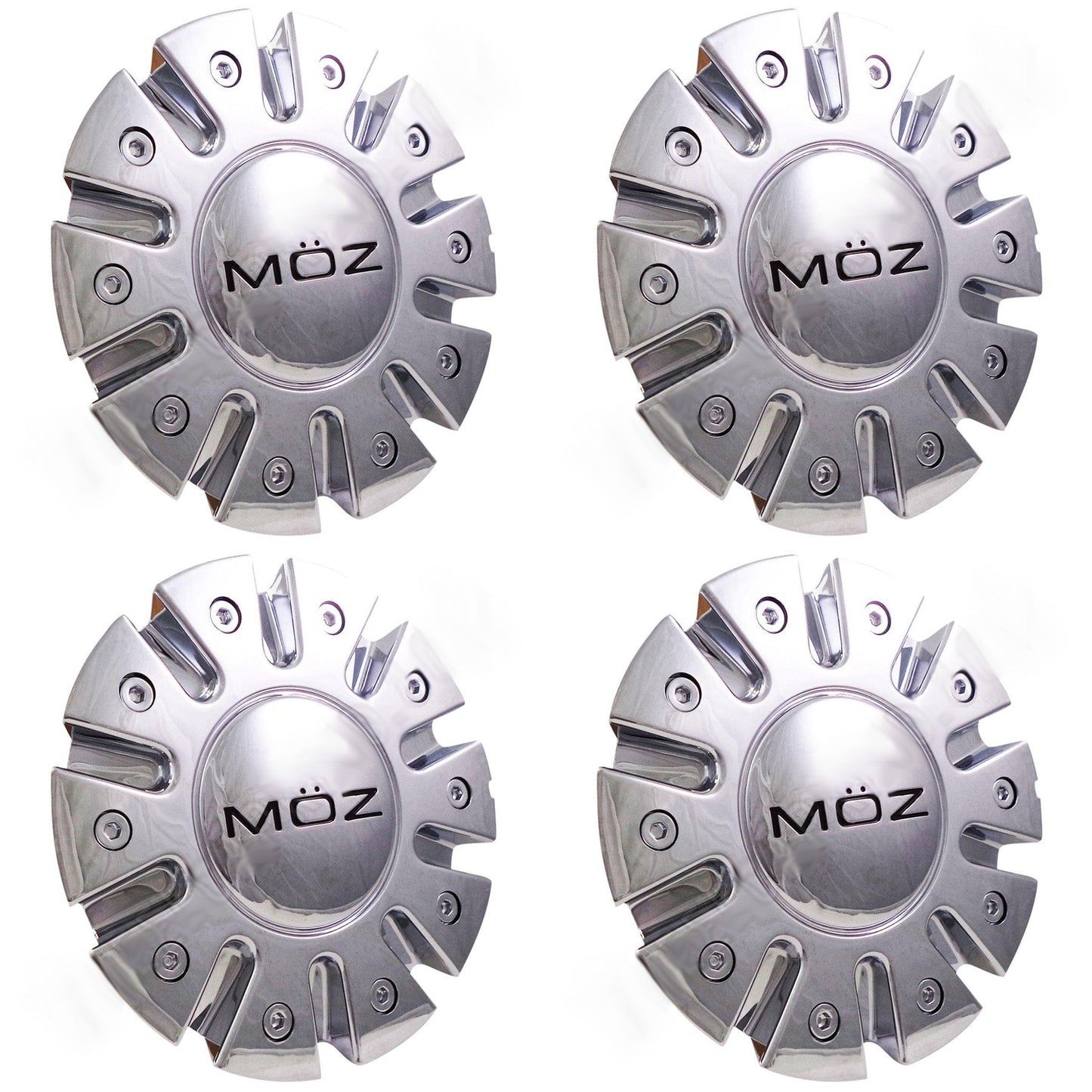 Moz Wheels Chrome Custom Wheel Center Cap # 7770-15 (4 CAPS)