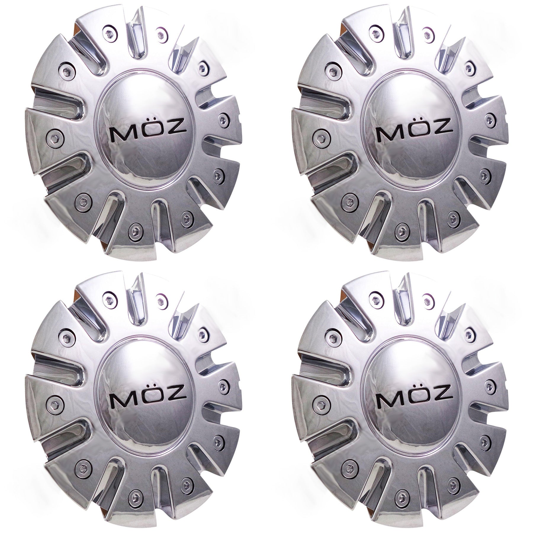 Moz Wheels Chrome Custom Wheel Center Cap # 7770-15 (4 CAPS)