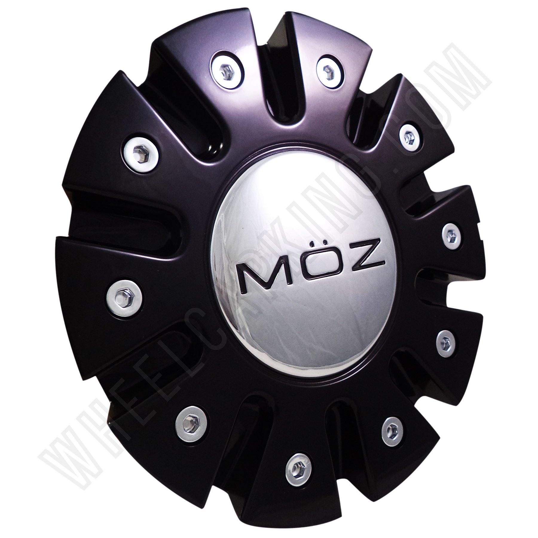Moz Wheels Gloss Black / Chrome Custom Wheel Center Cap # 7770-15 (1 CAP)