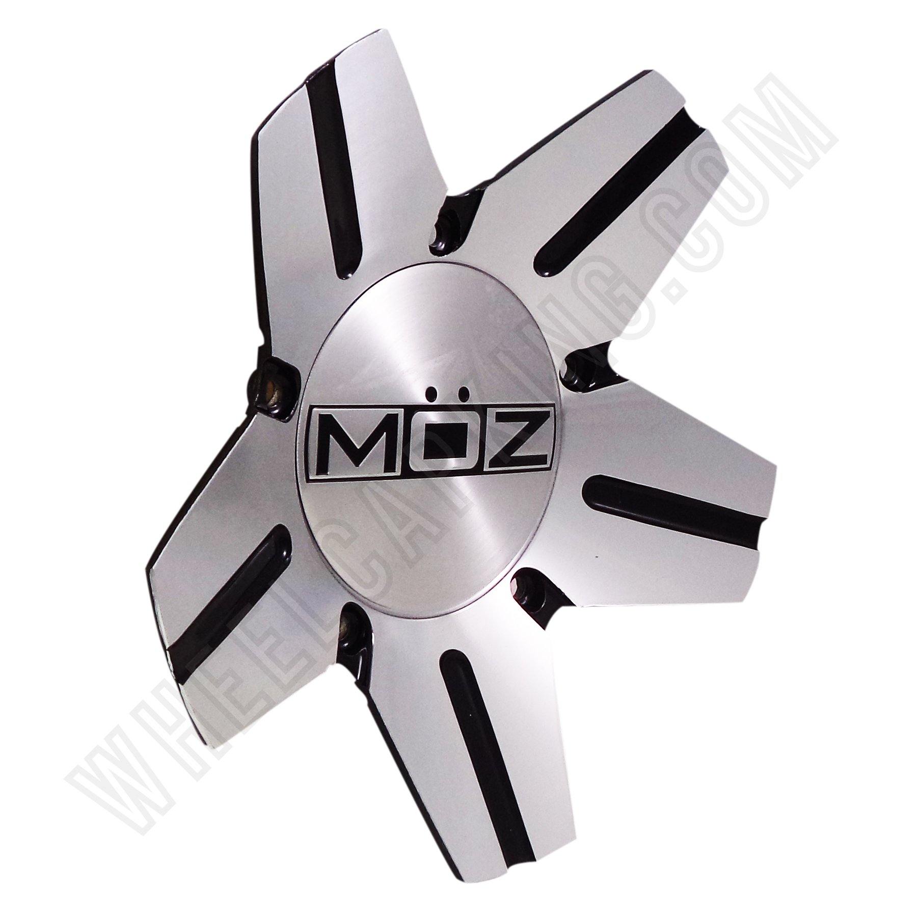 MOZ # 938-AL-CAP Wheels Silver/Black Custom Wheel Center Caps NEW! (1 CAP)