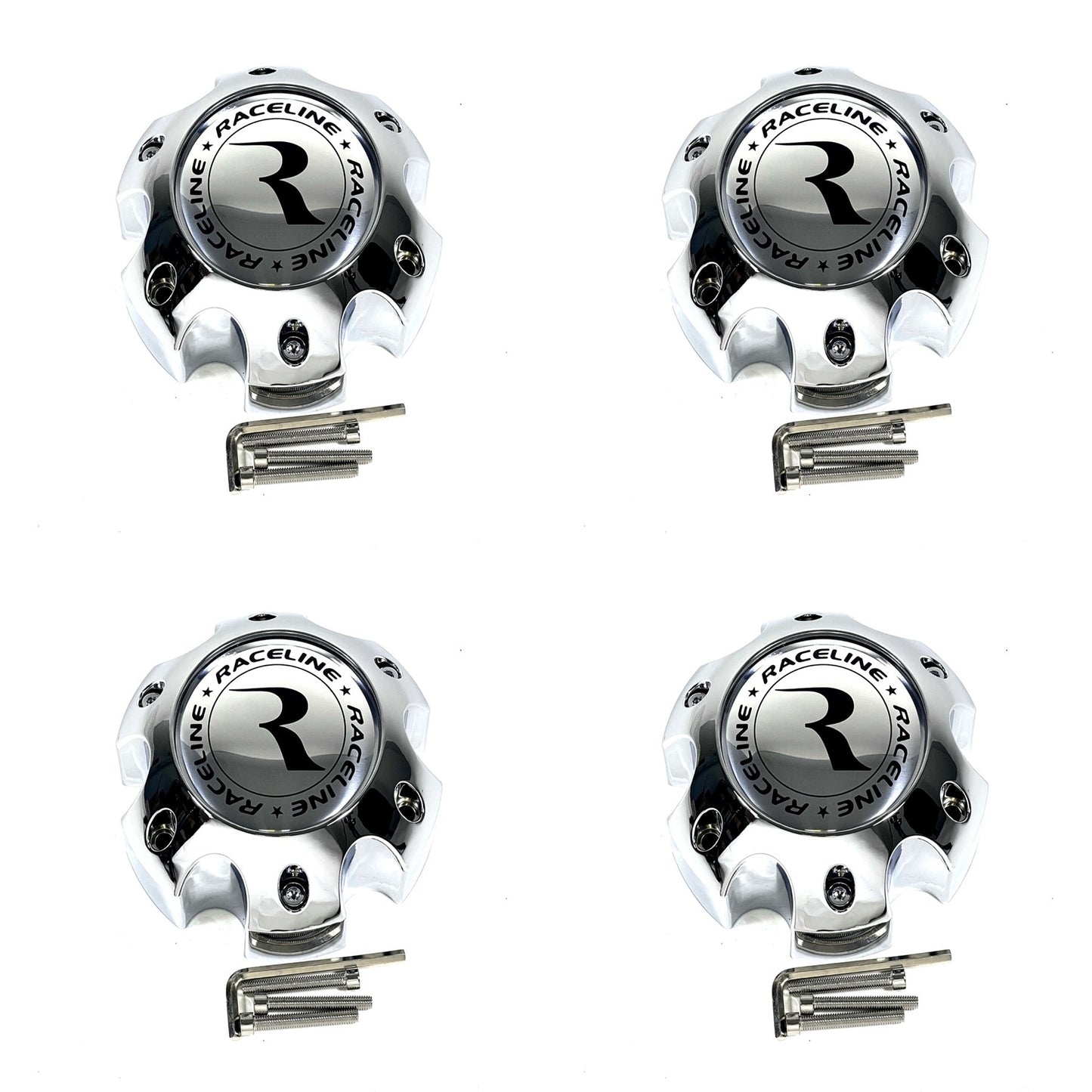 Raceline Wheels 311163 / PD-CAPSX-P981-6H2 Wheels Chrome Custom Wheel Center Caps (4 CAPS) 6 LUG