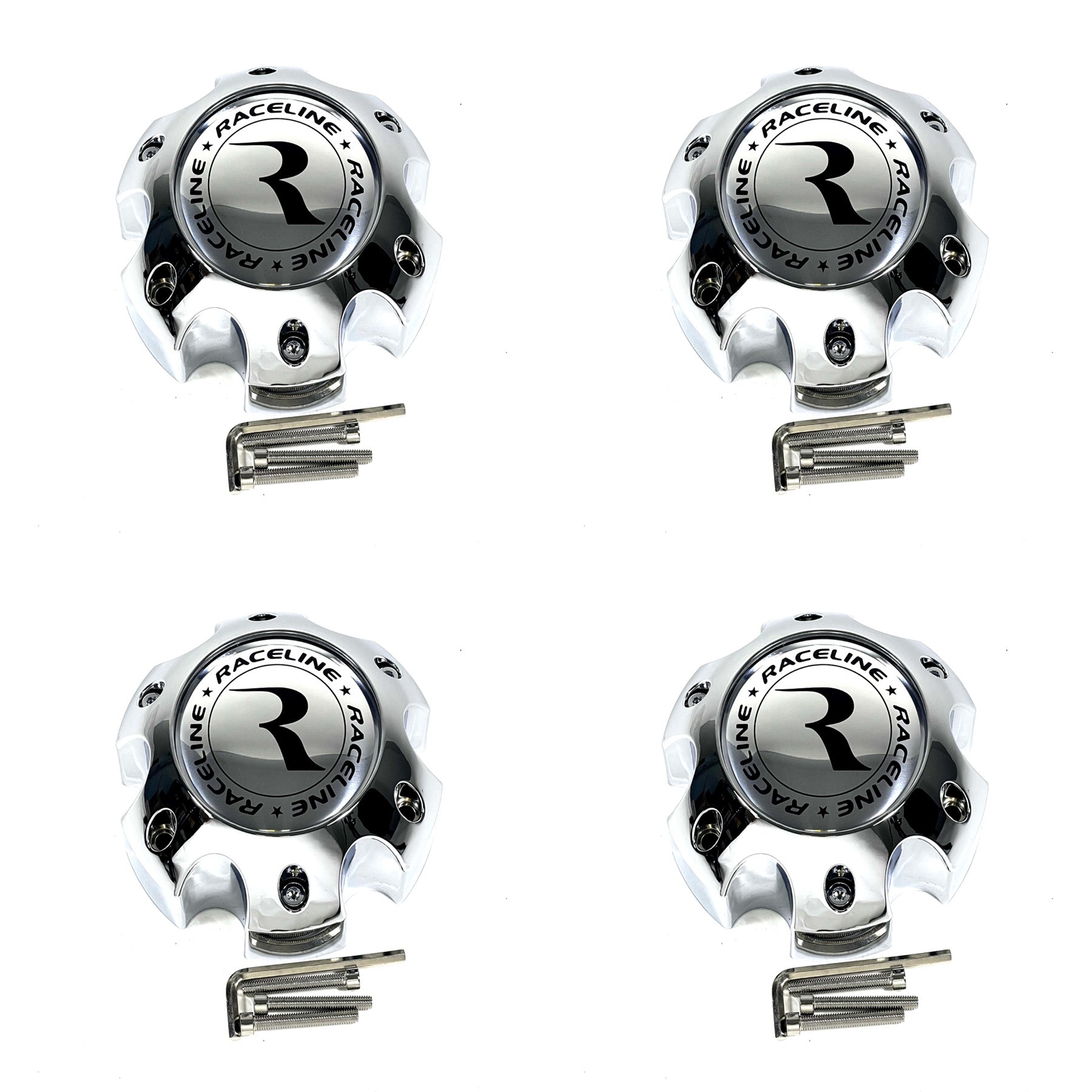 Raceline Wheels 311163 / PD-CAPSX-P981-6H2 Wheels Chrome Custom Wheel Center Caps (4 CAPS) 6 LUG