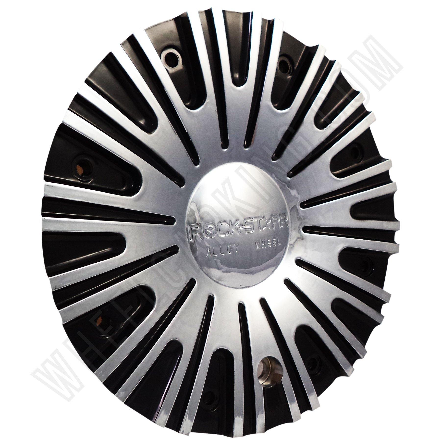 ROCKSTARR Wheels Chrome / Black Custom Wheel Center Cap # C-222-2 (1 CAP)