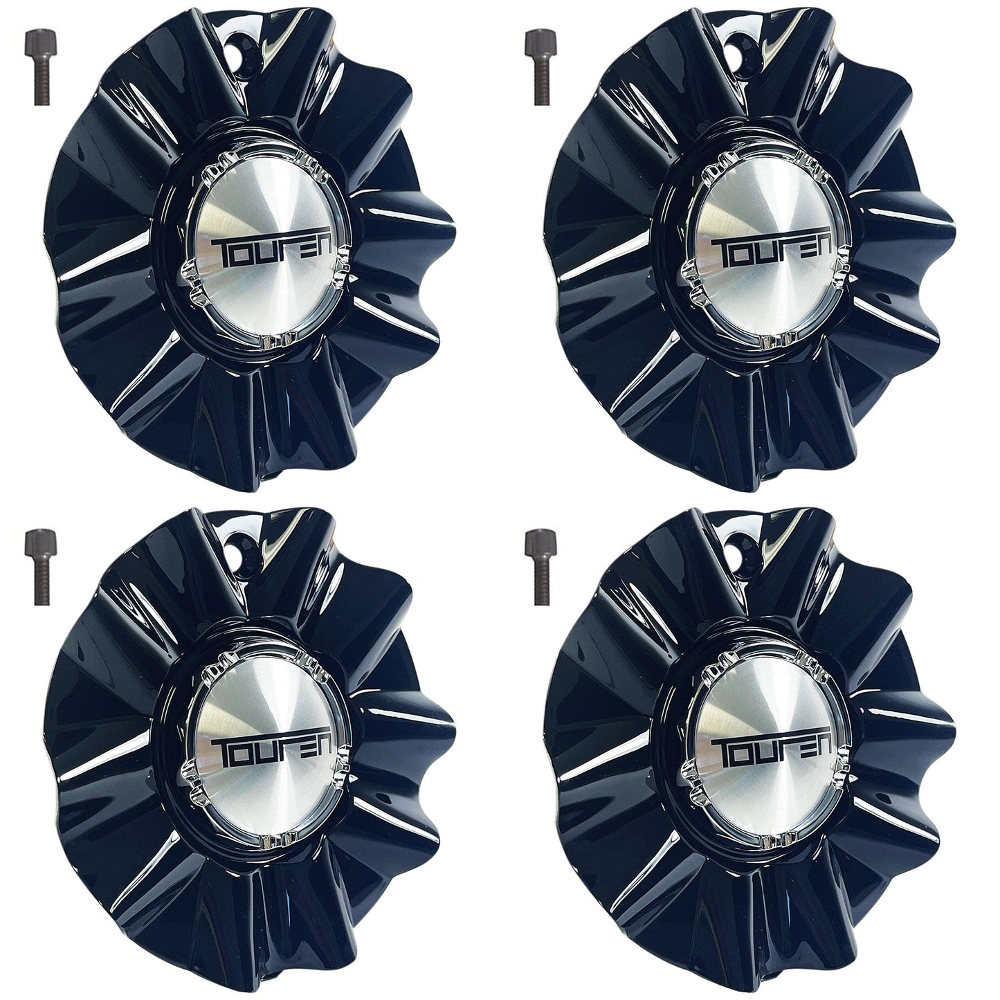 Touren Wheels Rim Center Hub Cap Gloss Black 3222 TR22 Wheels # C103222B (4 CAPS)