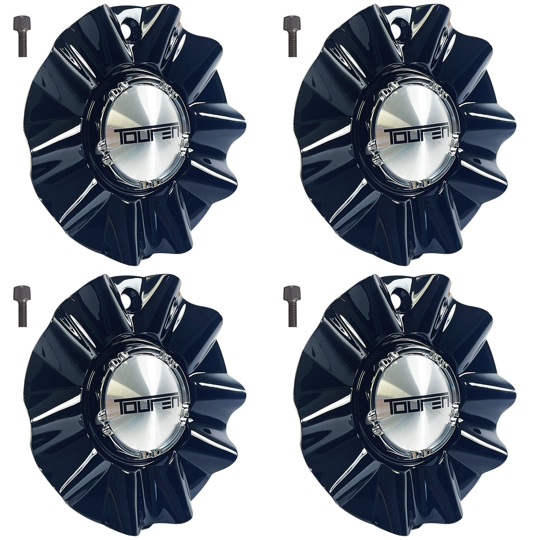 Touren Wheels Rim Center Hub Cap Gloss Black 3222 TR22 Wheels # C103222B (4 CAPS)