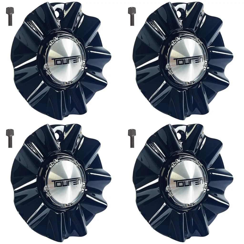 TOUREN C103222B gloss black center caps