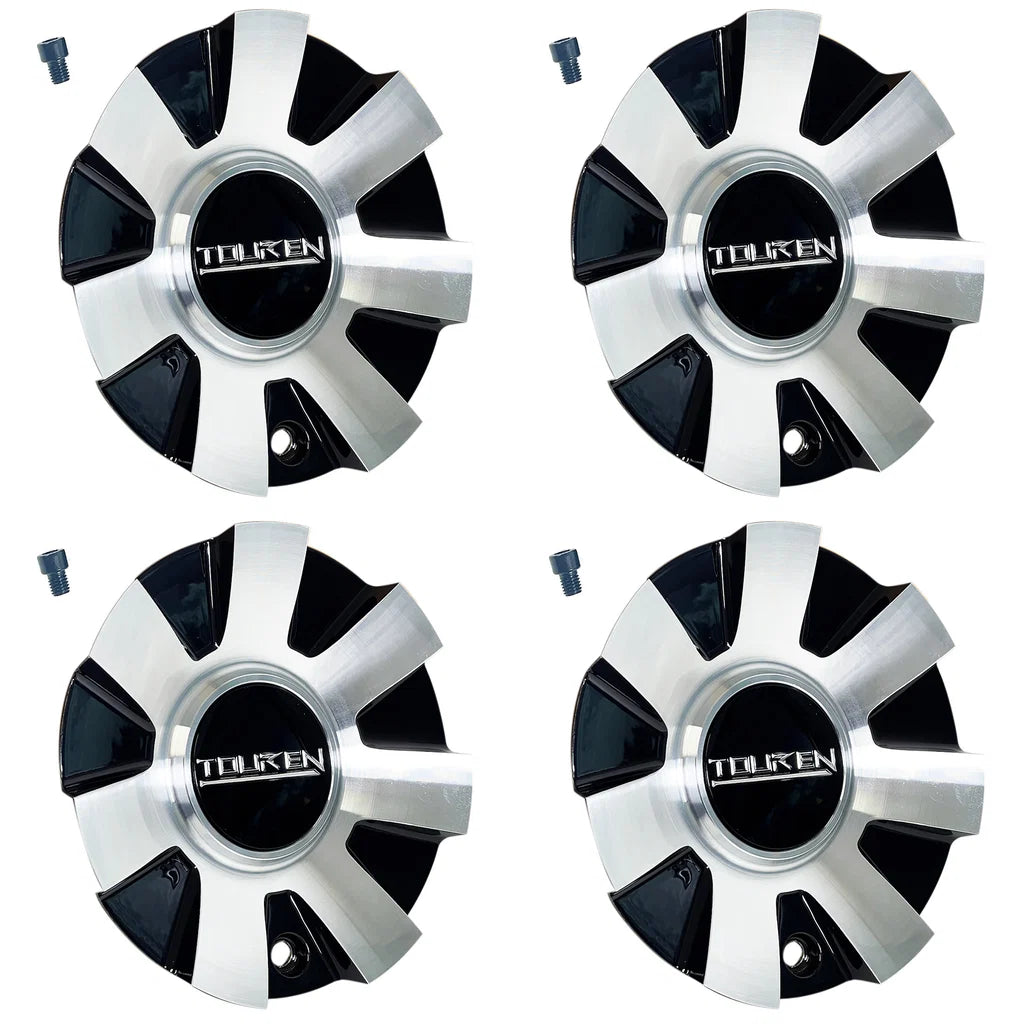 Set of four TOUREN TR3 3130 black machined center caps