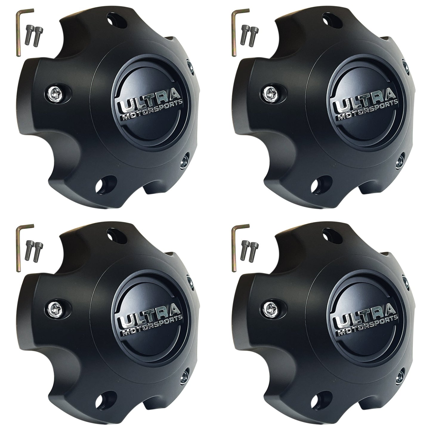 Ultra Motorsports Wheels Flat Black Wheel Center Cap # 89-9755SB (4 CAPS)