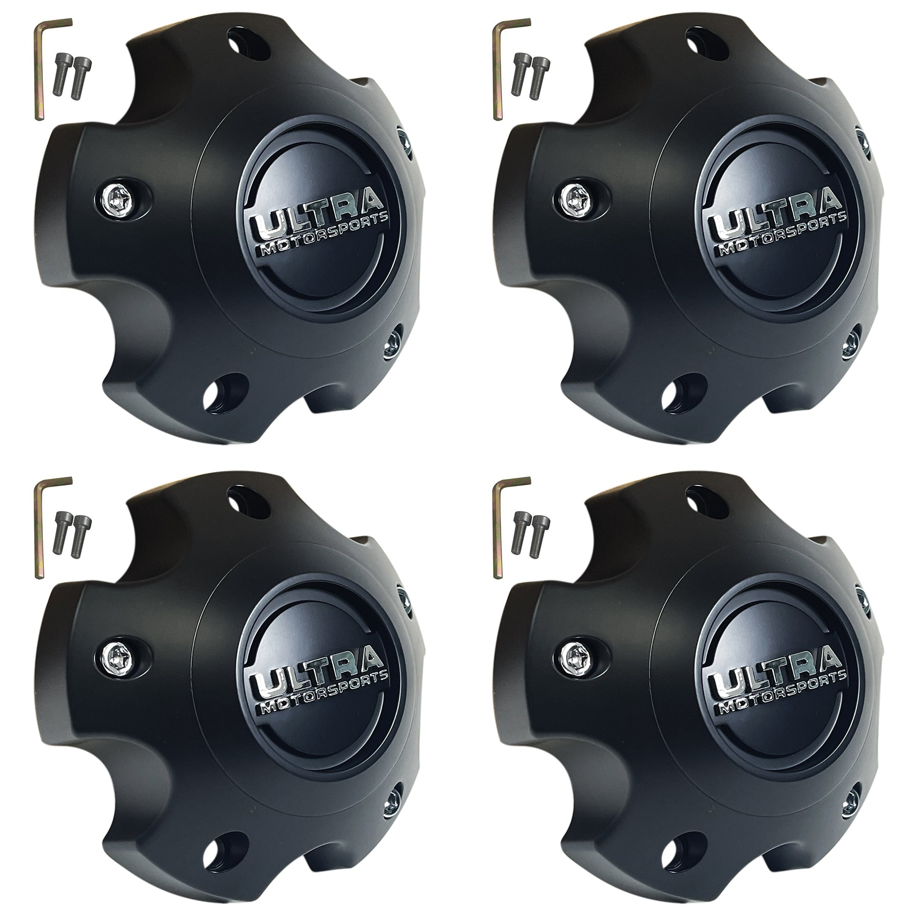 Ultra Motorsports Wheels Flat Black Wheel Center Cap # 89-9755SB (4 CAPS)