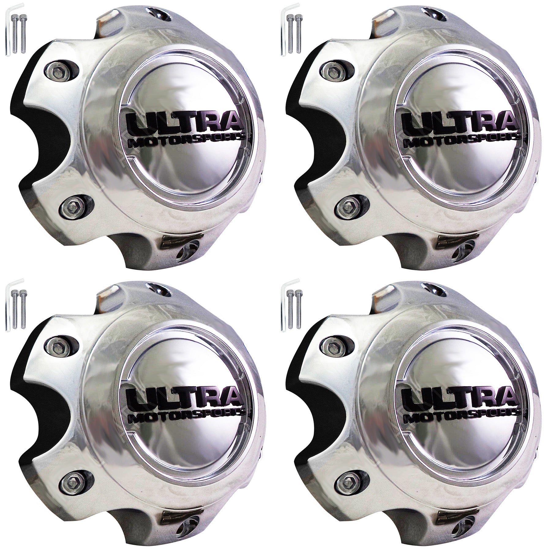 Ultra Motorsports Wheels Chrome Wheel Center Cap Caps # 89-9765 (4 CAPS) 6 LUG