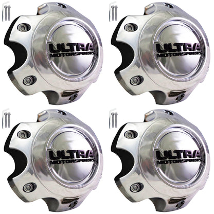 Ultra Motorsports Wheels Chrome Wheel Center Cap Caps # 89-9765 (4 CAPS) 6 LUG