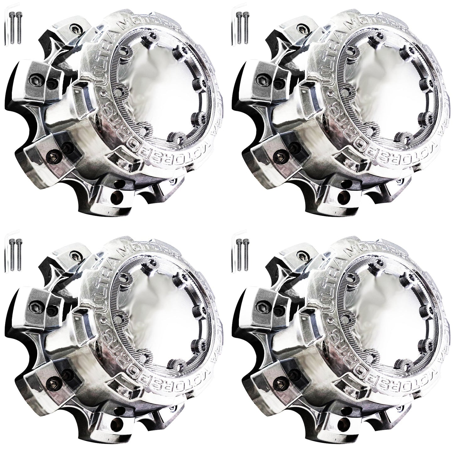 Ultra Wheels Chrome Custom Wheel Center Caps # 89-9880 / C800804 (4 CAPS)