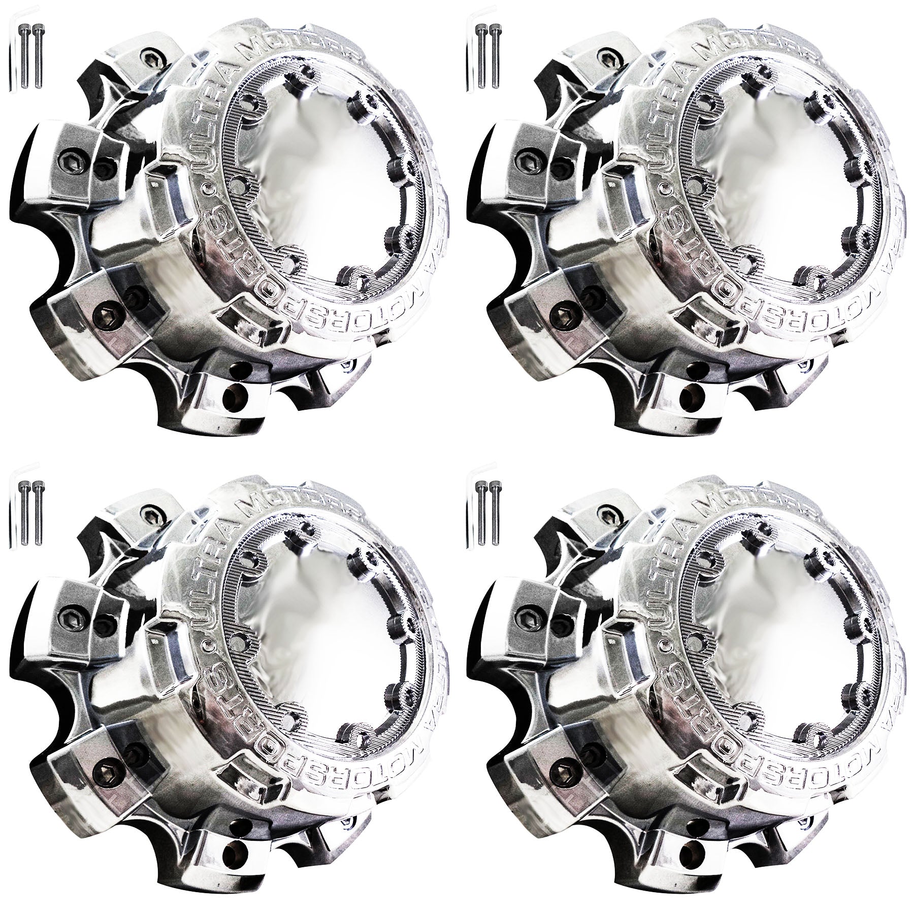 Ultra Wheels Chrome Custom Wheel Center Caps # 89-9880 / C800804 (4 CAPS)