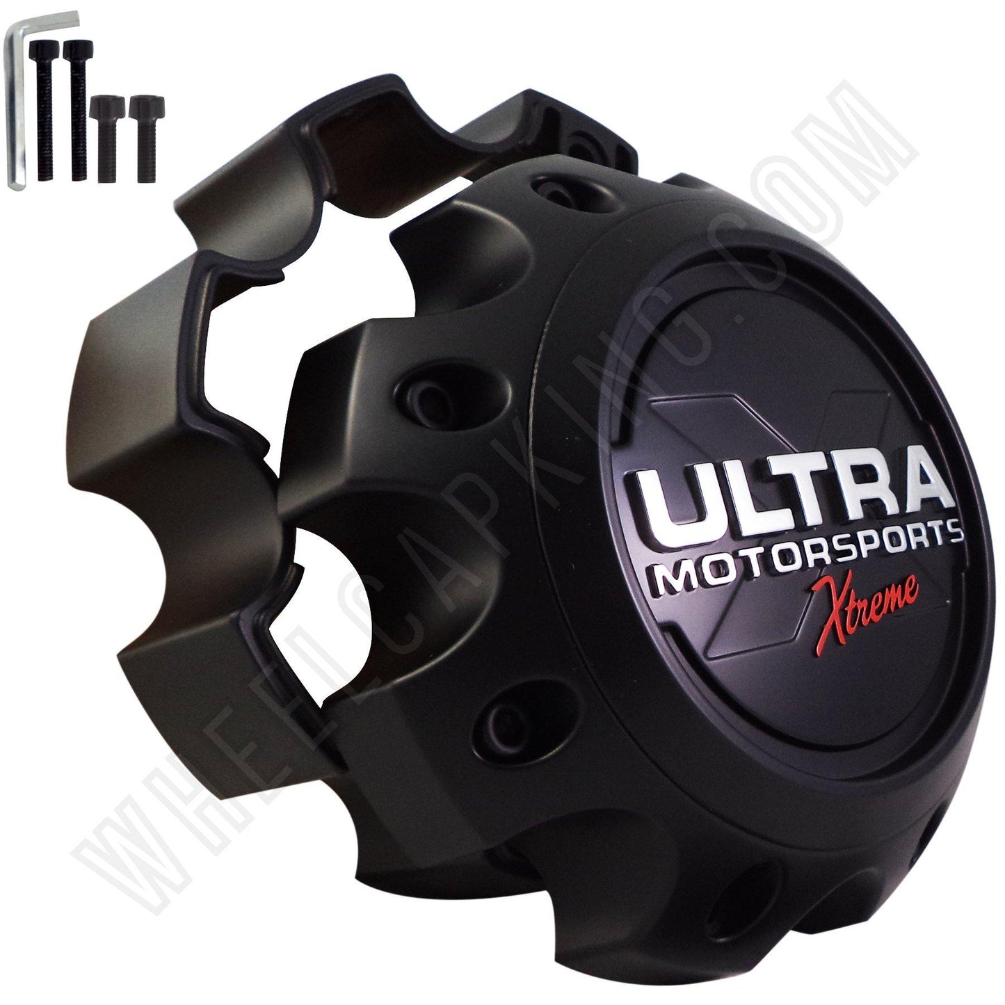 Ultra Wheels XTREME Flat Black Custom Wheel Center Caps # 89-9780SBX (4 CAPS)