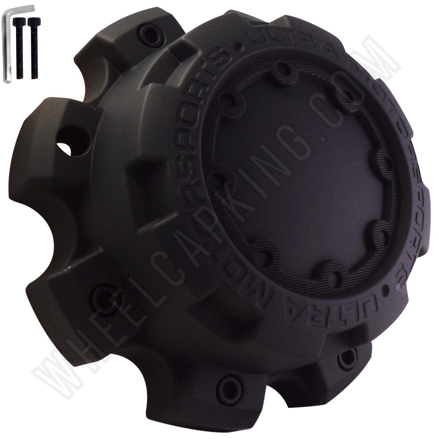 Ultra Motorsports Flat Black Custom Wheel Center Caps # 89-9879 (1 CAP)
