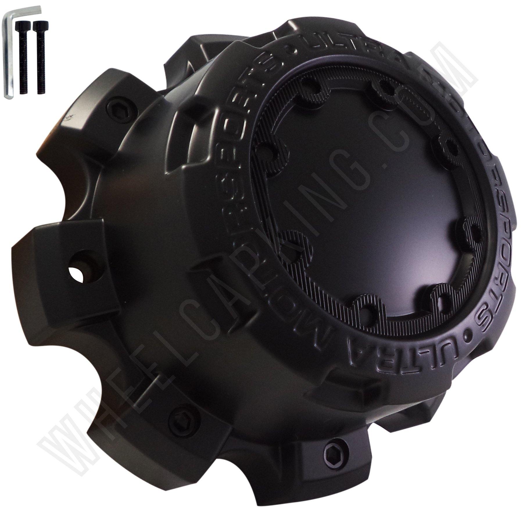 Ultra Wheels Flat Black Custom Wheel Center Caps # 89-9880 (1 CAP)