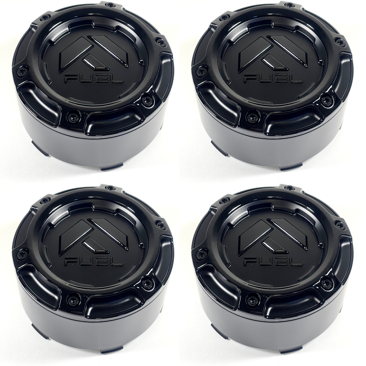 Fuel Off-Road Gloss Black Black logo Wheel Center Cap 1005-49GBLD SNAP IN NEW (4 CAPS)