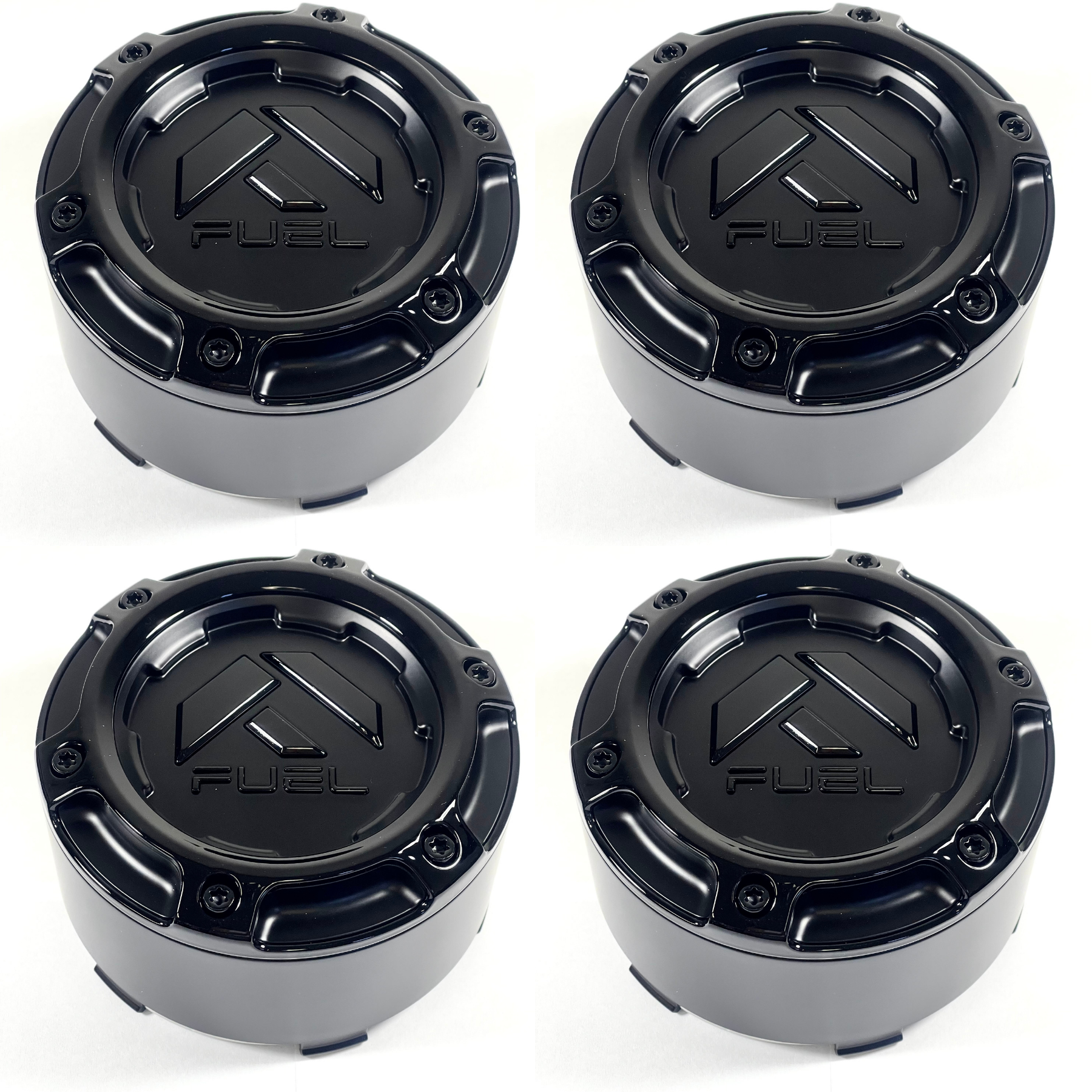 Fuel Off-Road Gloss Black Black logo Wheel Center Cap 1005-49GBLD SNAP IN NEW (4 CAPS)