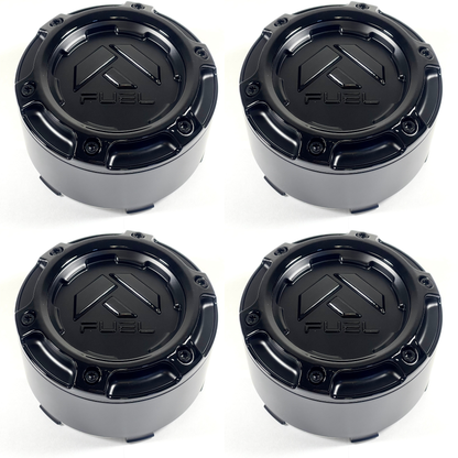 Fuel Off-Road Gloss Black Black logo Wheel Center Cap 1005-49GBLD SNAP IN NEW (4 CAPS)