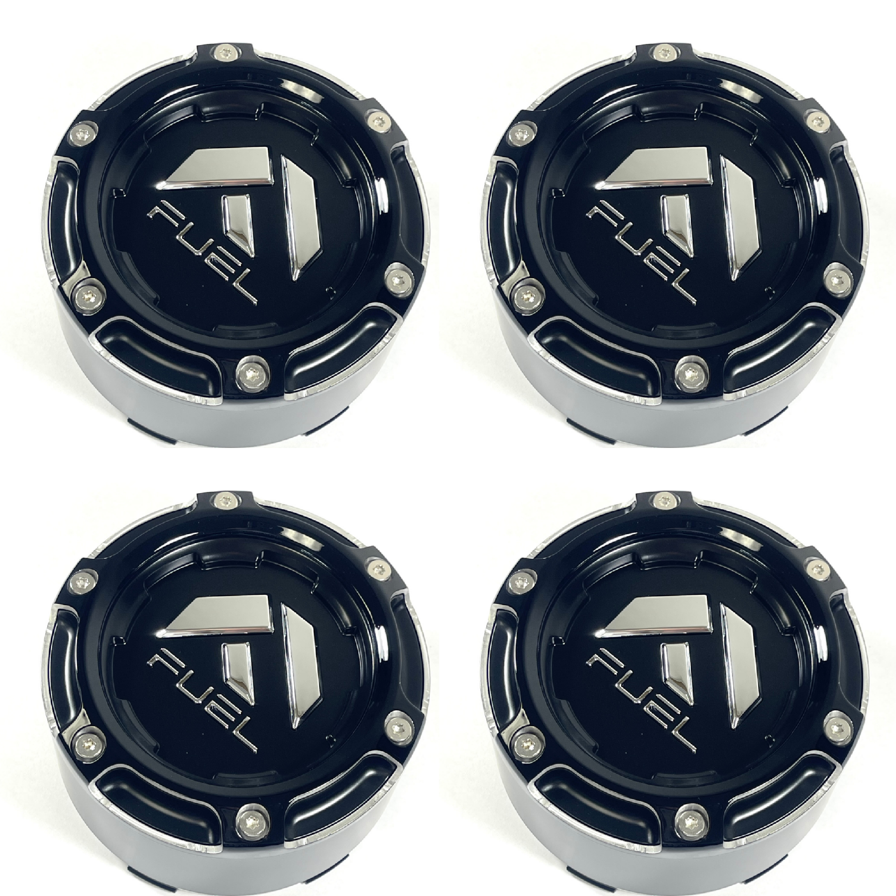 Fuel Gloss Matte Black Wheel Center Cap Snap Open-End Closed-End # 1005-50SNBL (4 CAPS)