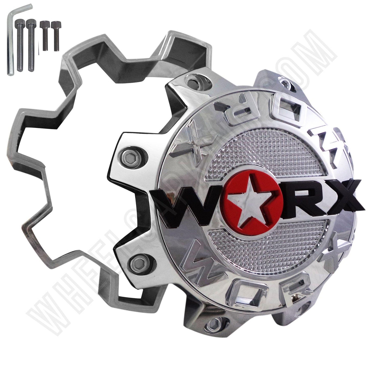 Worx Wheels Chrome Custom Wheel Center Caps # WRX-8808LSB / WRX-8808-SB-L (1 CAP)