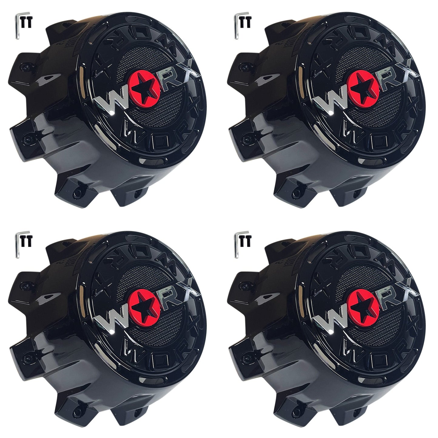 WORX / Ultra Motorsports Gloss Black Wheel Center Cap WRX-0089RB / A89-0089RB (4 CAPS)