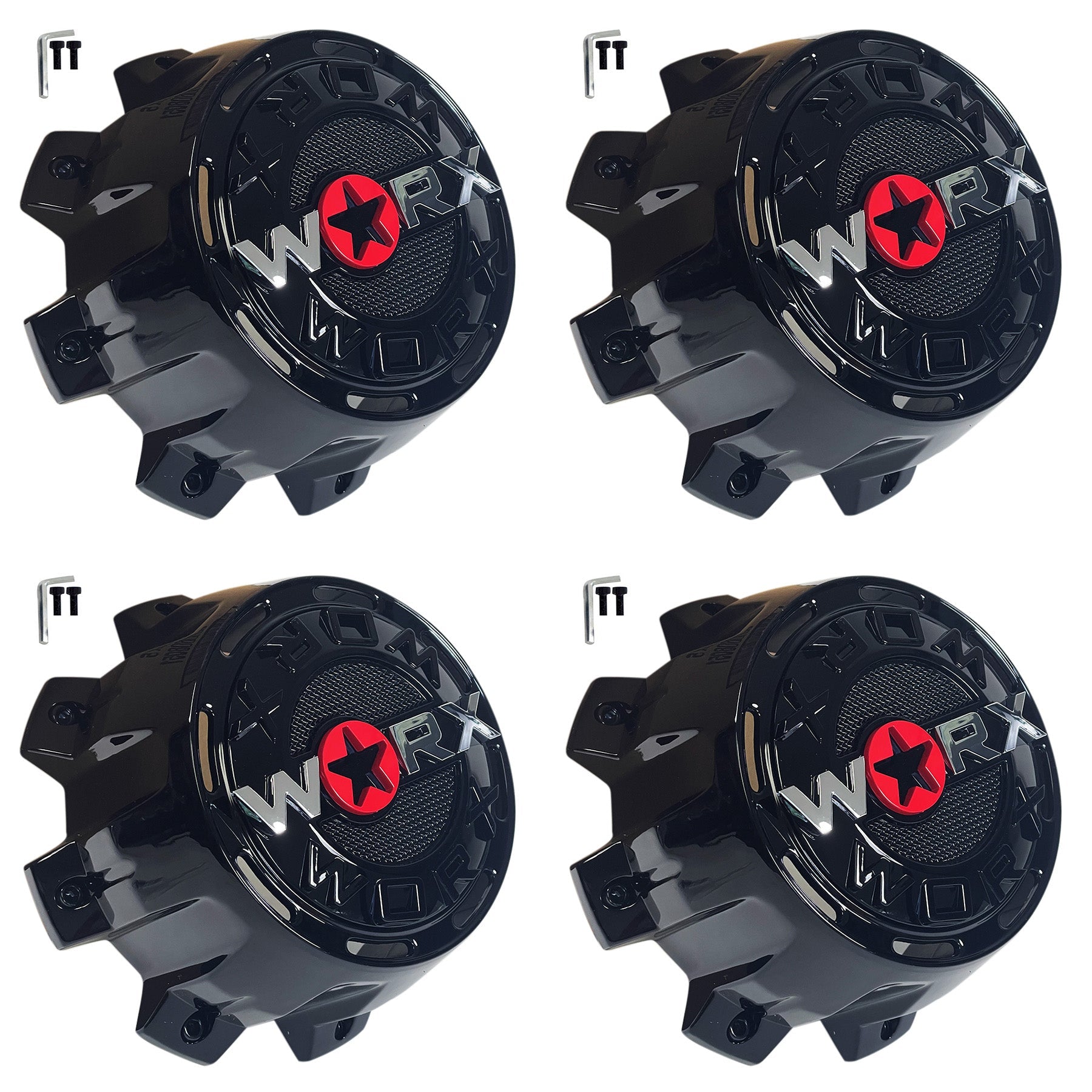 WORX / Ultra Motorsports Gloss Black Wheel Center Cap WRX-0089RB / A89-0089RB (4 CAPS)