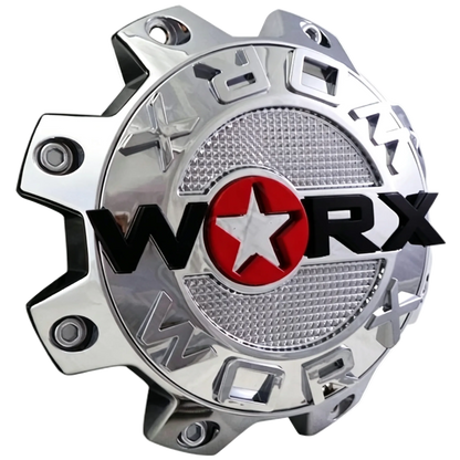 WORX 89-8808 chrome wheel center cap front view
