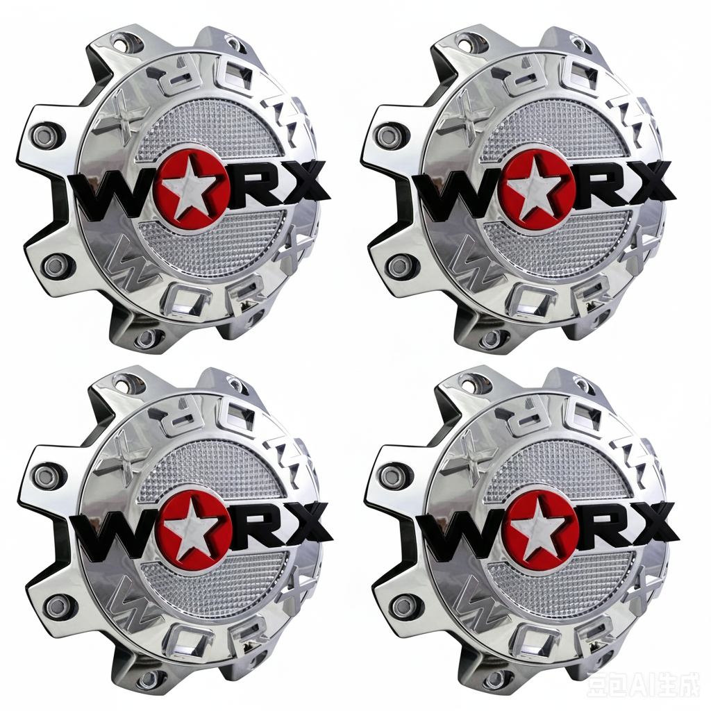 Set of four WORX 89-8808 chrome wheel center caps
