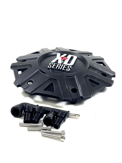 KMC XD822 Monster II matte black center cap angled view