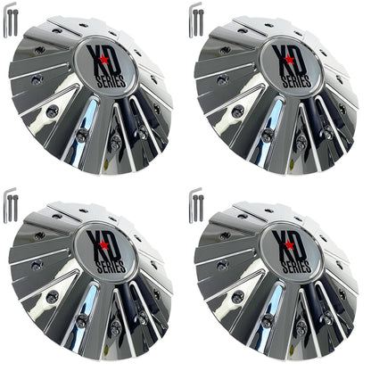 KMC XD Series Wheels Chrome Custom Wheel Center Caps # 846L215 (4 CAPS)