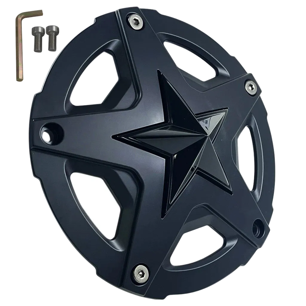 KMC XD827 Rockstar III 827CAP matte black center cap front view