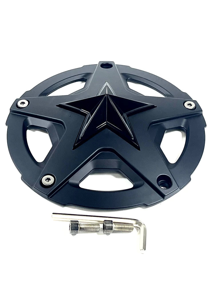 KMC XD 827CAP satin black wheel center cap angled view