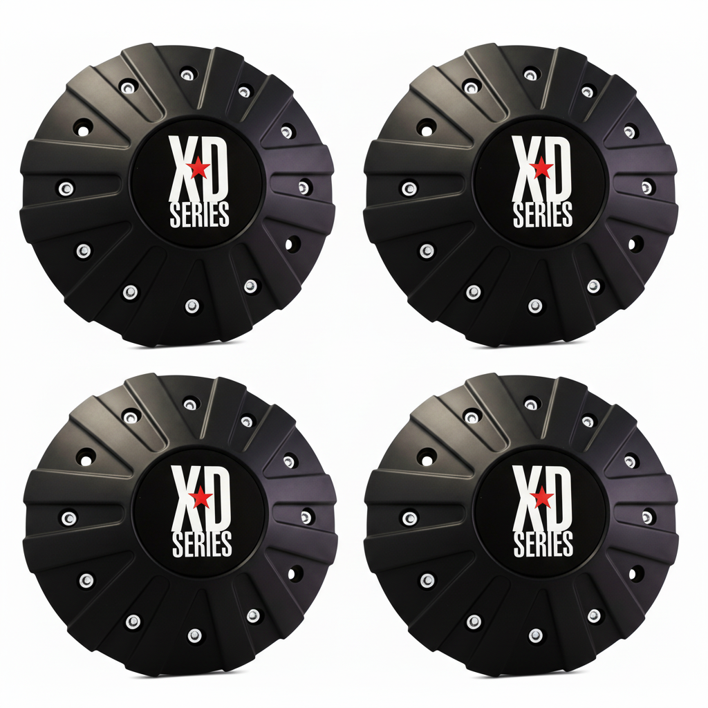 Set of four XD 846L215B black wheel center caps