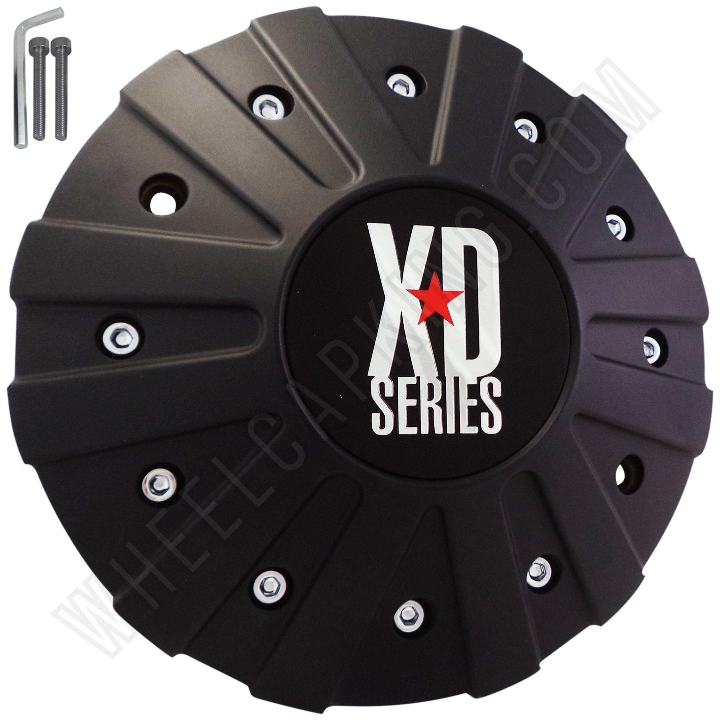 KMC XD Series Wheels Black Custom Wheel Center Caps # 846L215B (1 CAP)