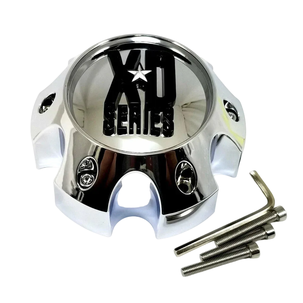 KMC XD 1079L145 chrome wheel center cap front view