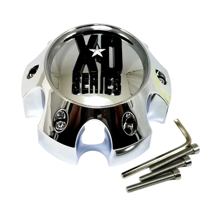 KMC XD 1079L145 chrome wheel center cap front view