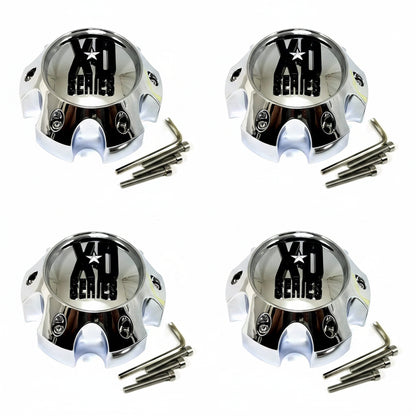Set of four KMC XD 1079L145 chrome wheel center caps