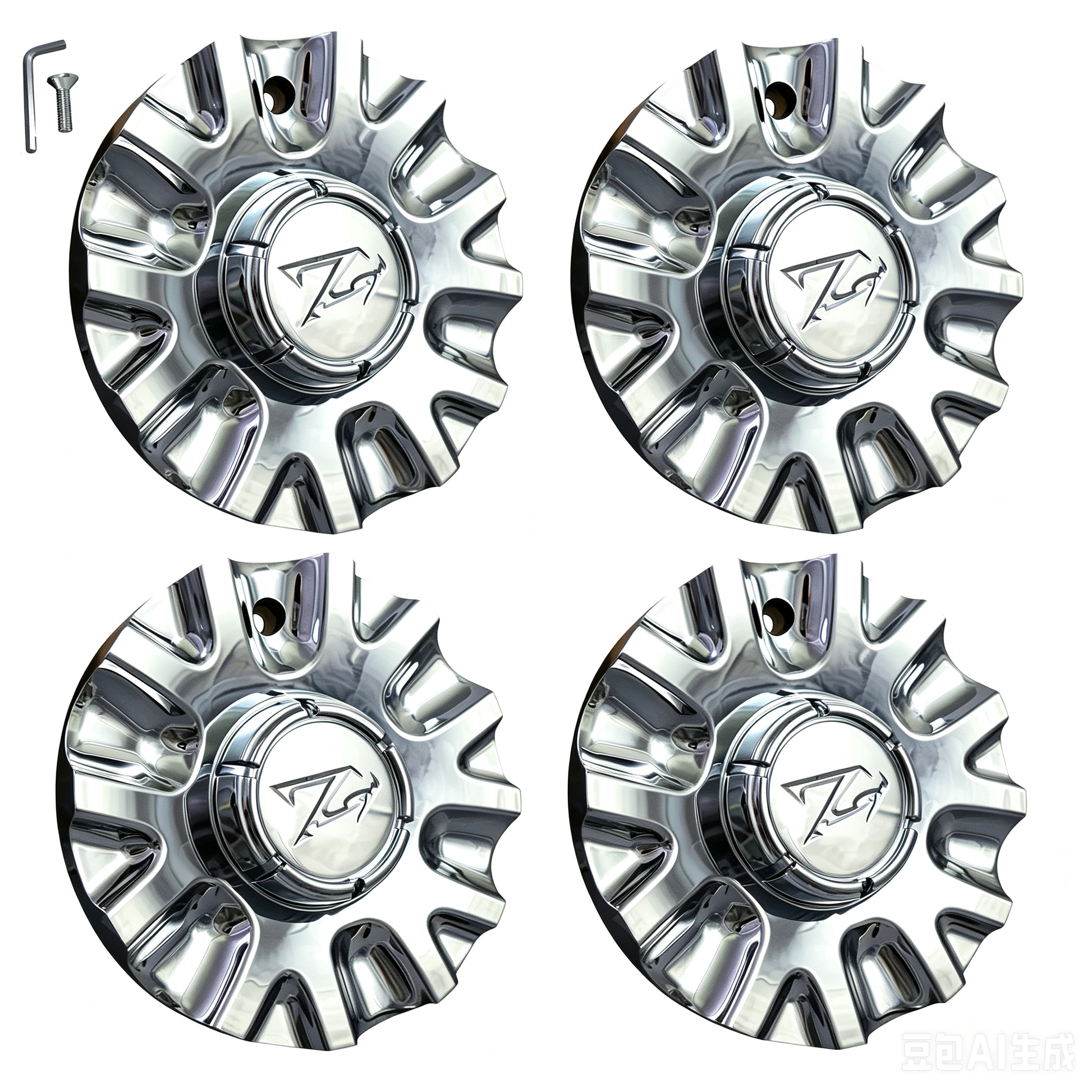 Four ZINIK Z15 Verona chrome center caps