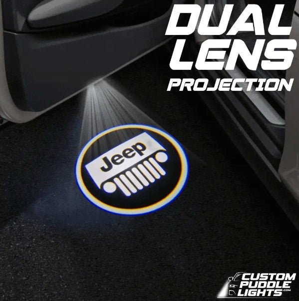 Jeep Cherokee Overland Dynamic Dual Lens Premium Door Puddle Lights Multiple Designs 2016-2020