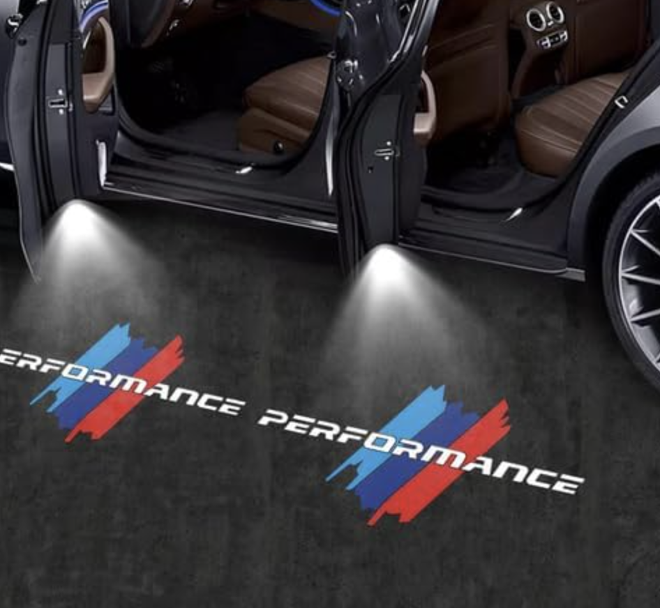 M LED Car Door Puddle Lights, Power Performance Welcome Light Compatible with 3 4 5 7 X1 X4 X5 E70 E71 E72 F30 Series Easy Plug & Play (2PCS)