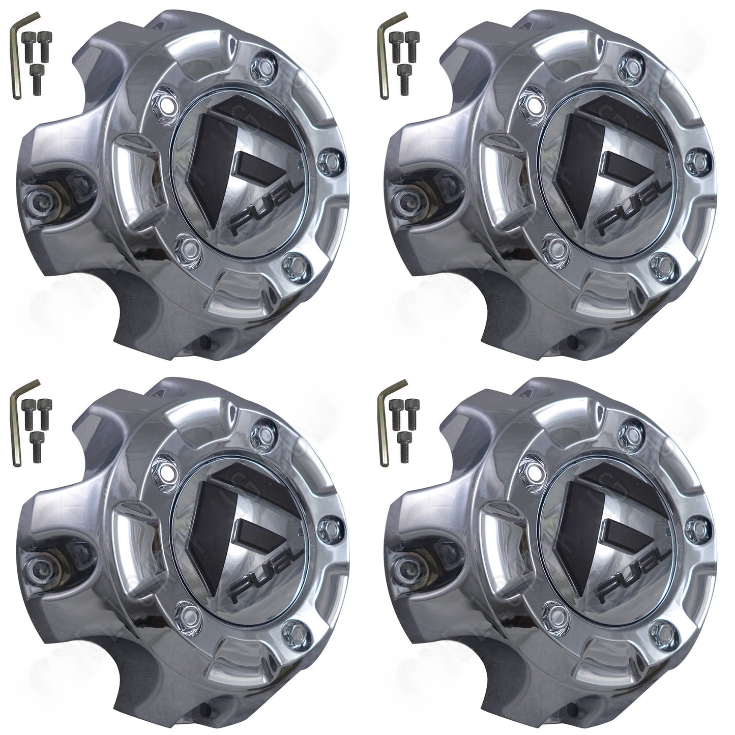 Fuel Offroad Wheels Chrome Custom Wheel Center Cap # 1001-61 / M-453 (4 CAPS)