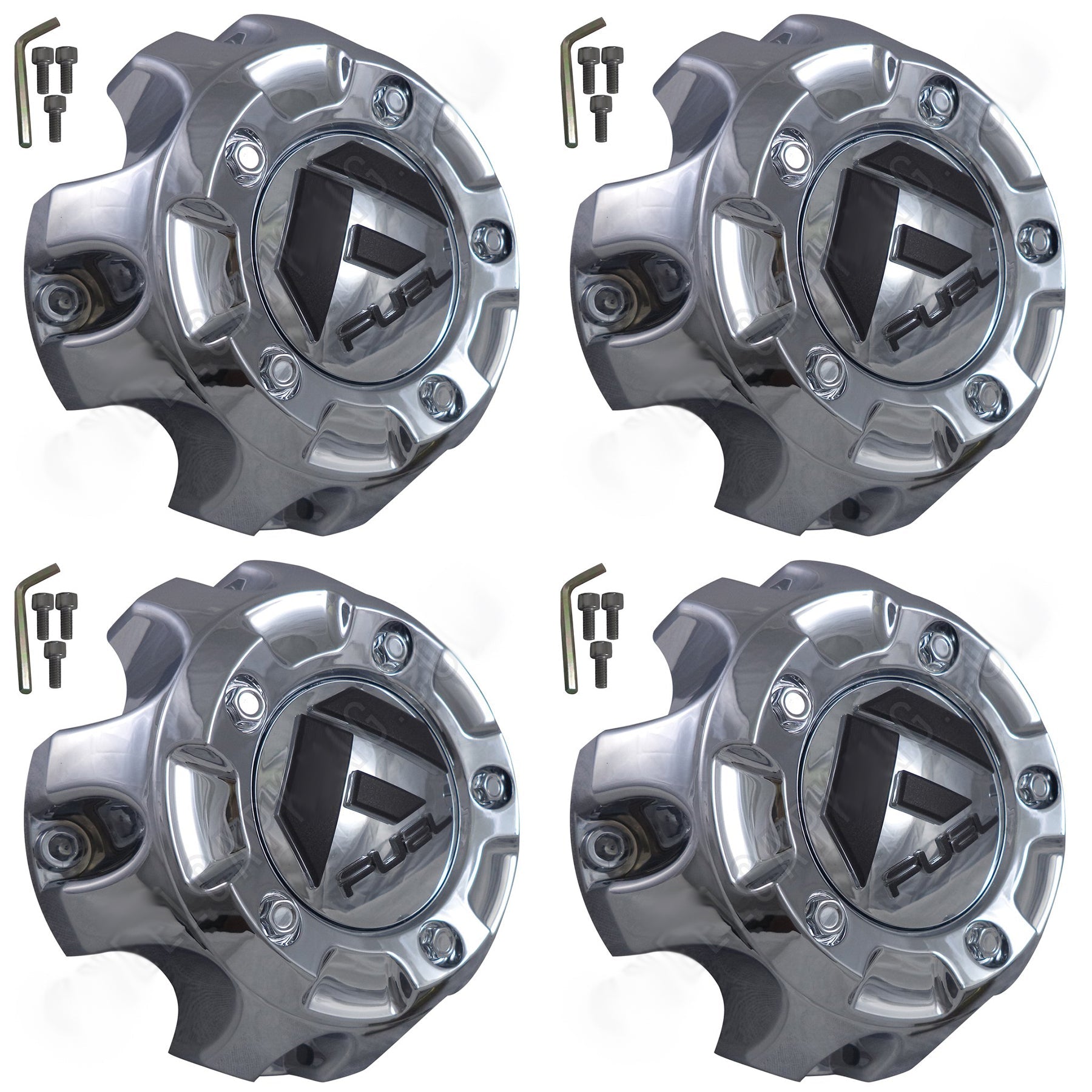 Fuel Offroad Wheels Chrome Custom Wheel Center Cap # 1001-61 / M-453 (4 CAPS)