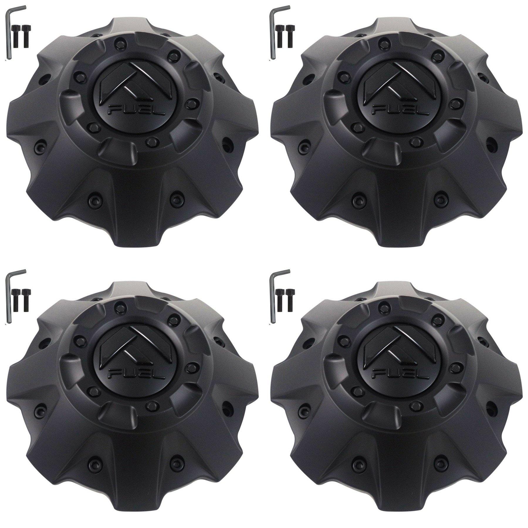 Fuel Offroad Wheel Center Cap 1001-63MBGB Flat Black / Gloss Logo 5+6 Lug (4 CAPS)