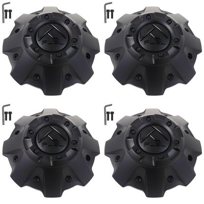 Fuel Offroad Wheel Center Cap 1001-63MBGB Flat Black / Gloss Logo 5+6 Lug (4 CAPS)