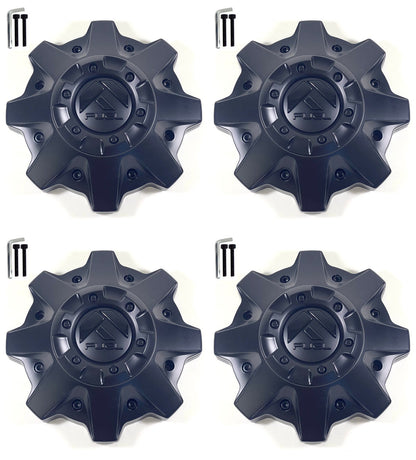 Fuel Offroad Wheel Flat Black 8-Lug Center Cap Caps 1002-53MBGB (4 CAPS) NEW